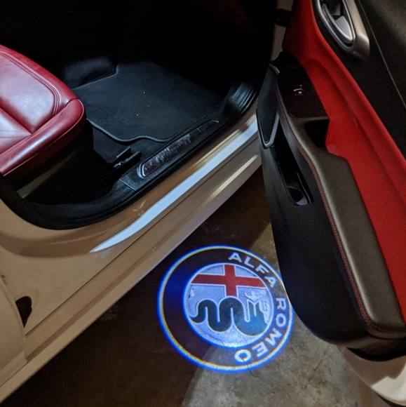 2 Alfa Romeo Car Door Lights Logo Projector Ghost Lights - Picture 2 of 7